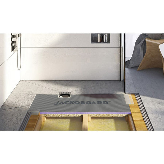 Jackoboard Aqua Flat Wet Room Walk In Shower Trays & Drain