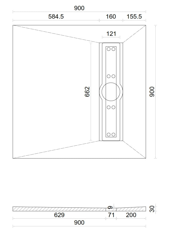 Thermopanel Wetroom Linear Shower Tray (Split)