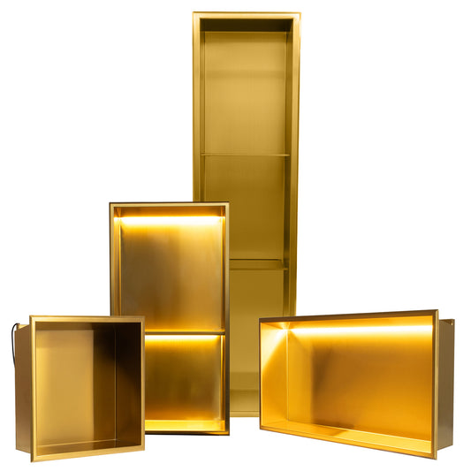 Thermopanel Stainless Steel Recess Shower Niche - Gold (SSNG)