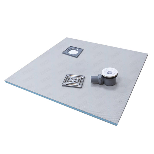 INSL8 Square Drain Wetroom Tile On Shower Trays - Corner Drain Position