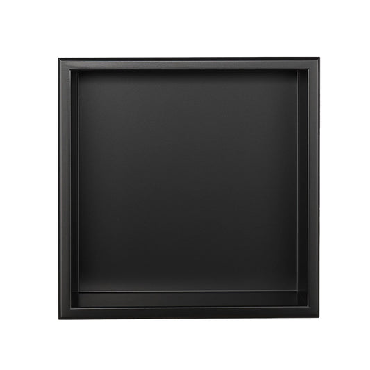 Thermopanel Stainless Steel Shower Niche with Optional LED - Matte Black (80mm Depth)
