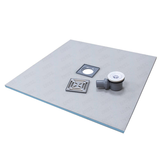 INSL8 Square Drain Wetroom Tile On Shower Trays - Centre Drain Position