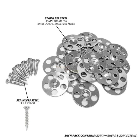 Stainless steel washers and screws