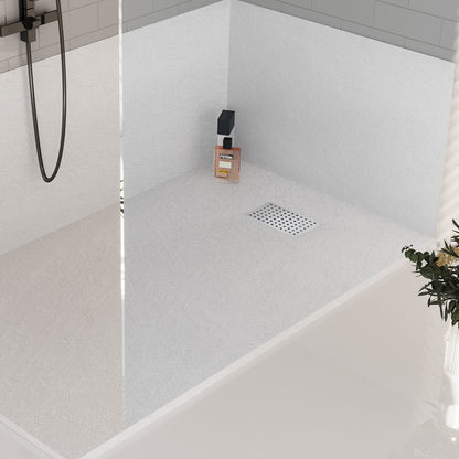 Thermopanel SMC Slate Effect Shower Tray - White