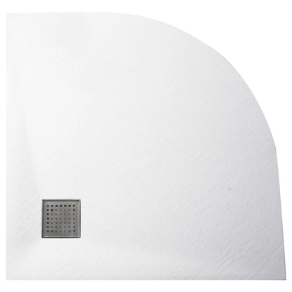 Thermopanel SMC Slate Effect Corner Shower Tray - White