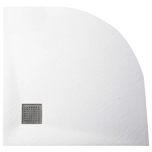 Thermopanel SMC Slate Effect Corner Shower Tray - White