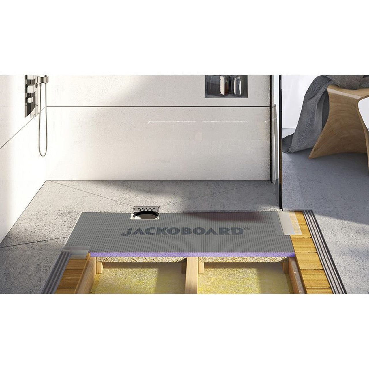 Jackoboard Aqua Flat Wet Room Walk In Shower Trays & Drain