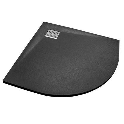 Thermopanel SMC Slate Effect Corner Shower Tray - Black