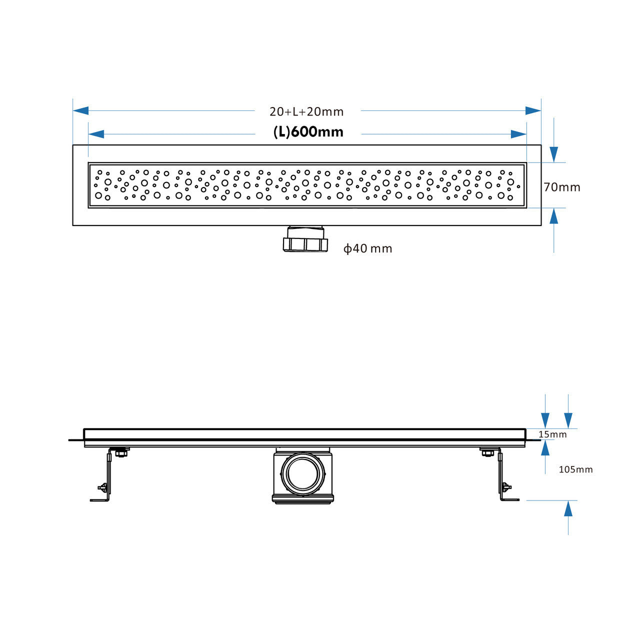 Linear Wet Room Shower Trays (30mm Thickness) - Sirra