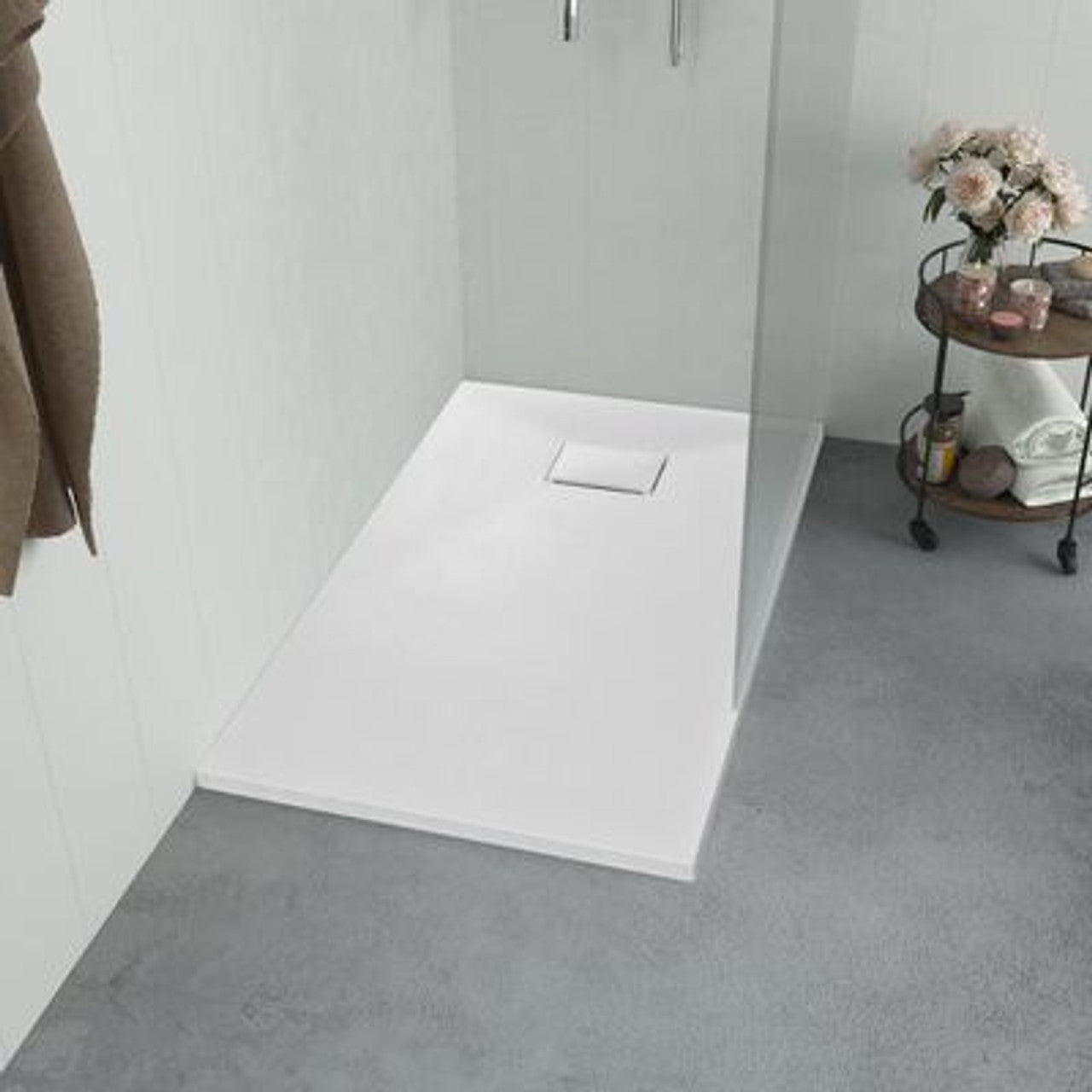Thermopanel SMC Slate Effect Shower Tray - White