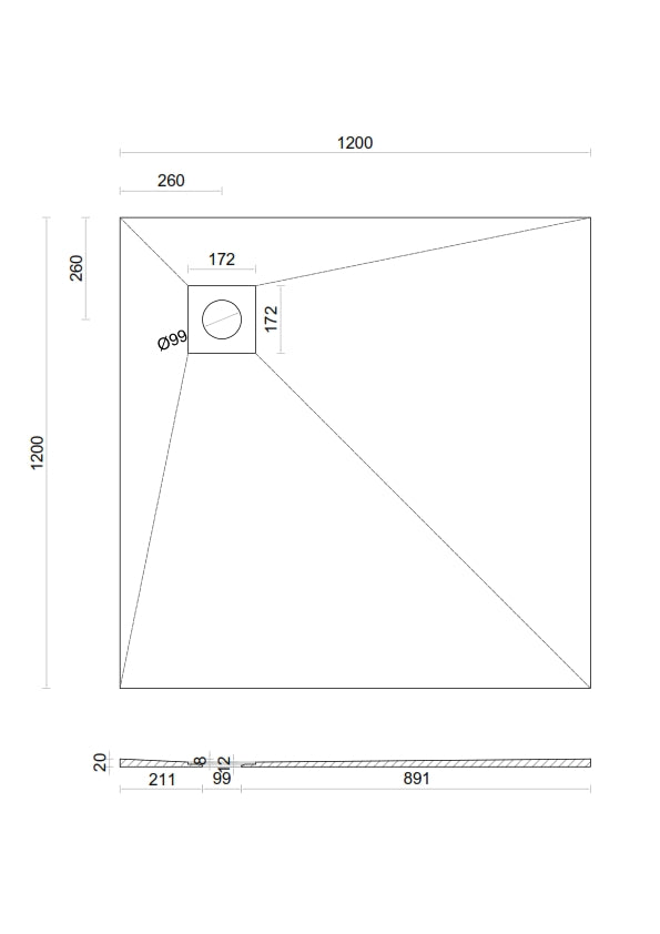 Thermopanel Wetroom Shower Tray Former with Corner Drain