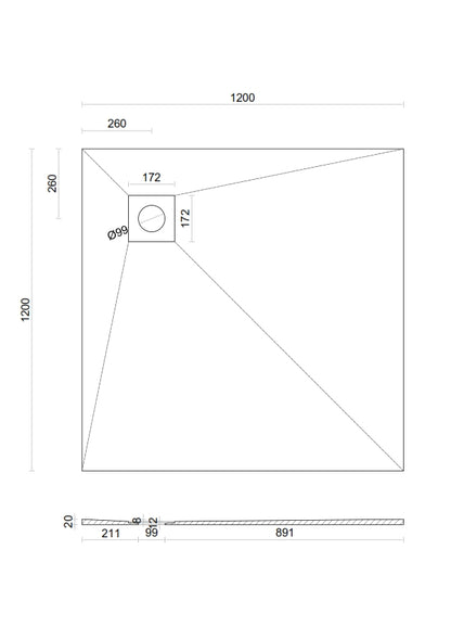 Thermopanel Wetroom Shower Tray Former with Corner Drain