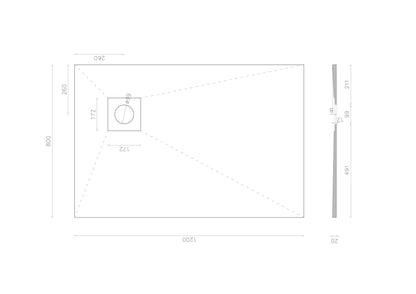 Thermopanel Wetroom Shower Tray Former with Corner Drain