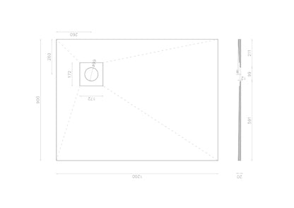 Thermopanel Wetroom Shower Tray Former with Corner Drain