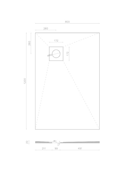 Wetroom Shower Tray Former Corner Right Hand Side Drain