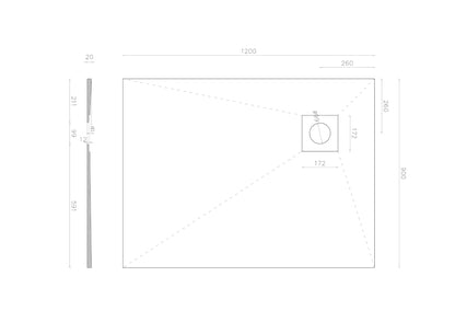 Wetroom Shower Tray Former Corner Right Hand Side Drain