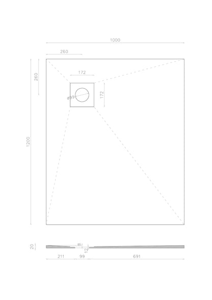 Wetroom Shower Tray Former Corner Right Hand Side Drain