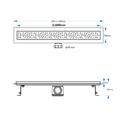 Linear Wet Room Shower Trays (20mm Thickness) - Sirra