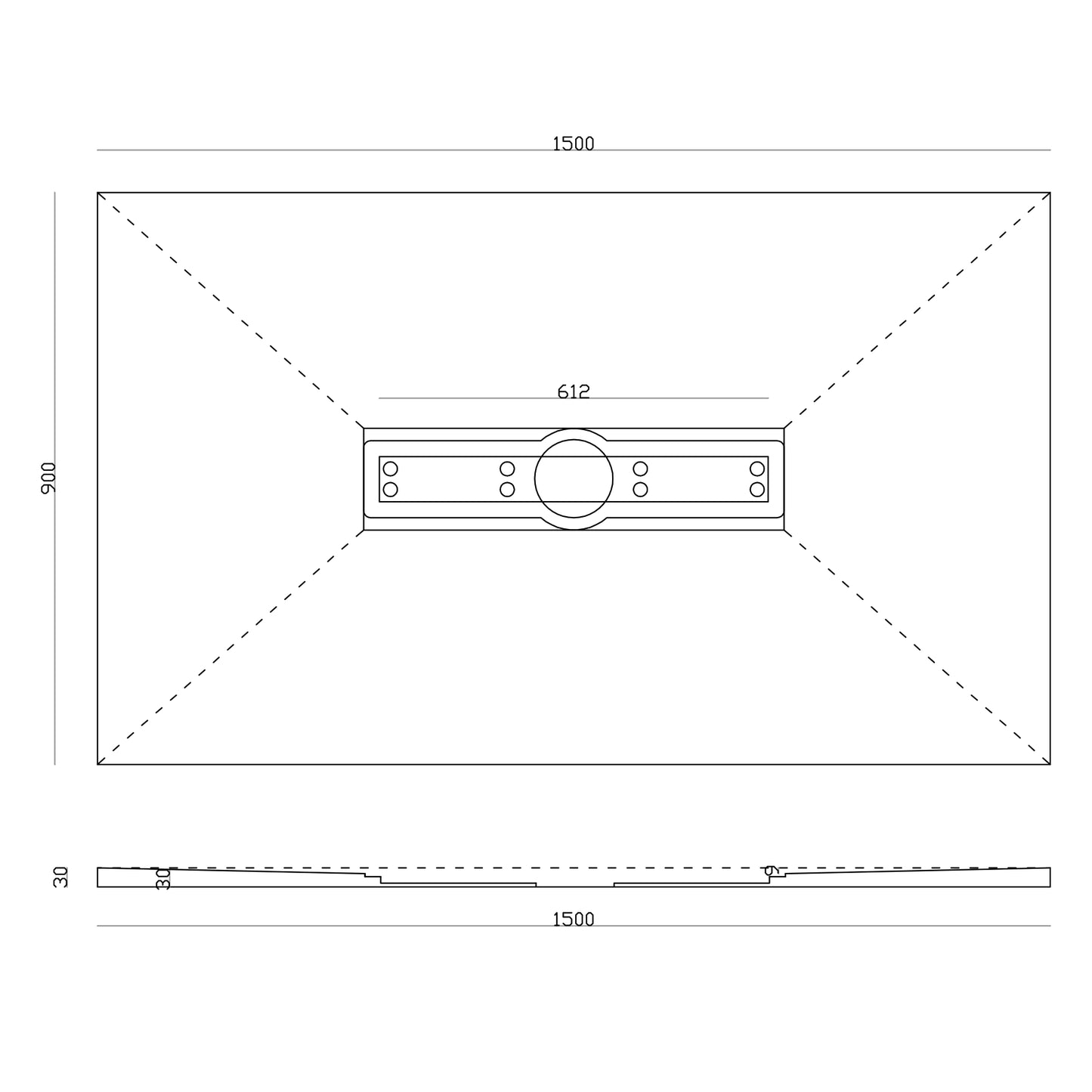 Thermopanel Wetroom Shower Tray Former with Centre Linear Drain