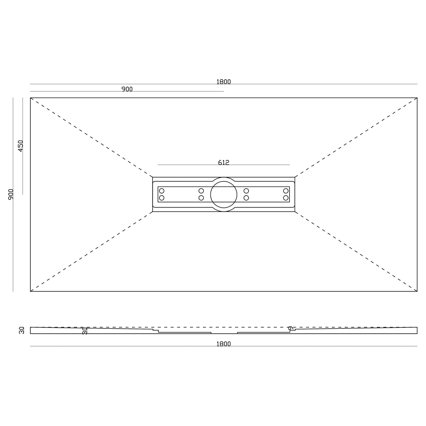 Thermopanel Wetroom Shower Tray Former with Centre Linear Drain