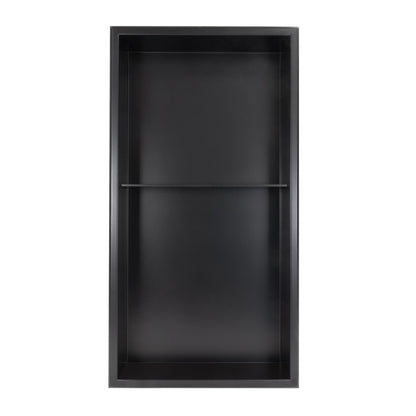 Thermopanel Stainless Steel Recess Shower Niche - Matte Black