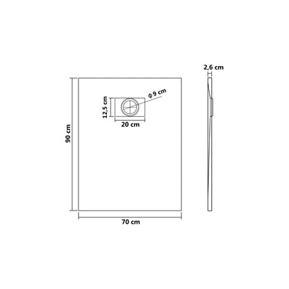 Thermopanel SMC Slate Effect Shower Tray - White