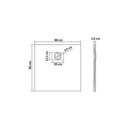 Thermopanel SMC Slate Effect Shower Tray - White