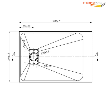 Thermopanel SMC Slate Effect Shower Tray - White