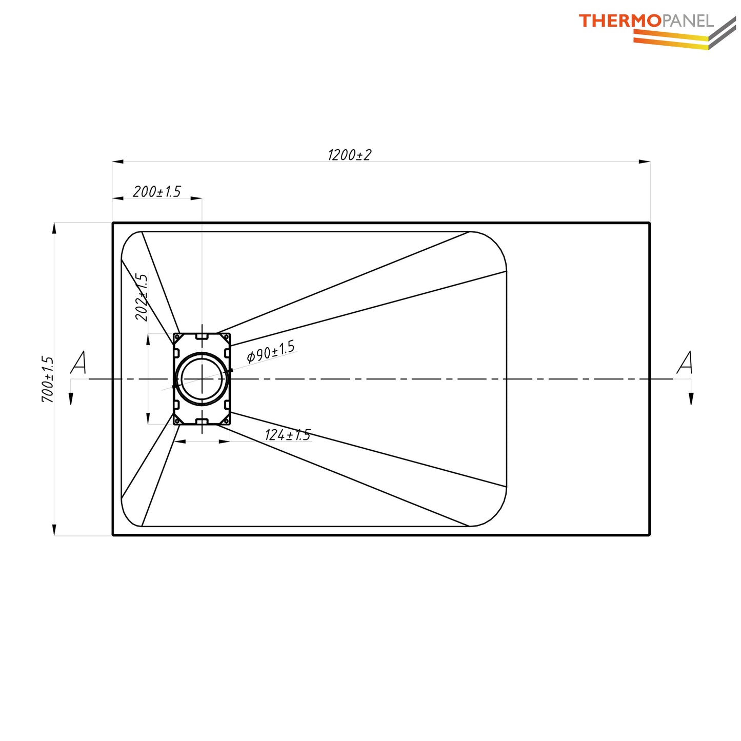 Thermopanel SMC Slate Effect Shower Tray - White