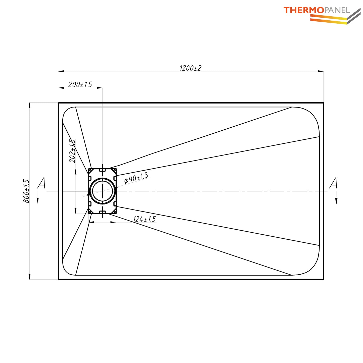 Thermopanel SMC Slate Effect Shower Tray - White
