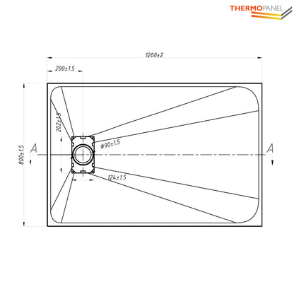 Thermopanel SMC Slate Effect Shower Tray - White