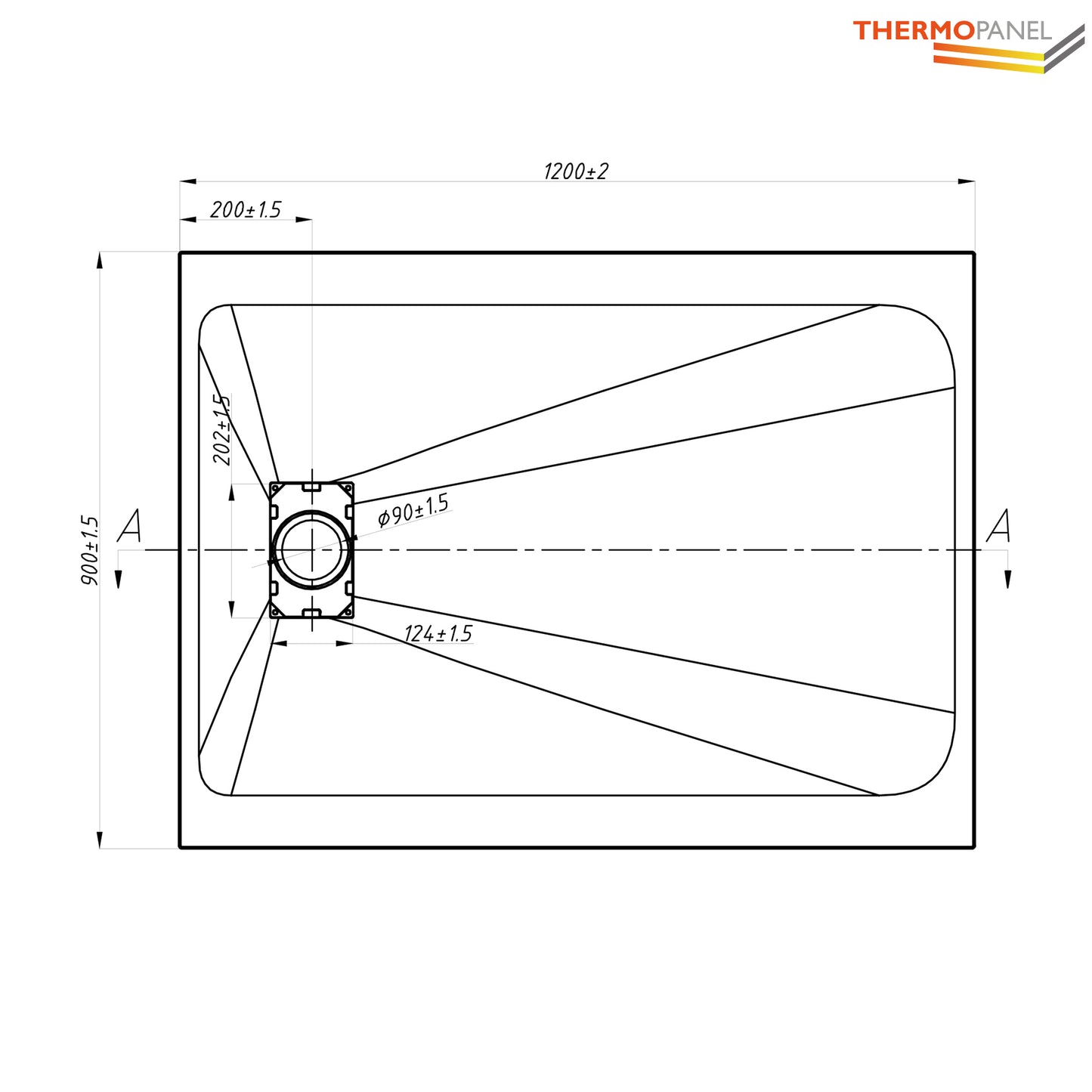Thermopanel SMC Slate Effect Shower Tray - White