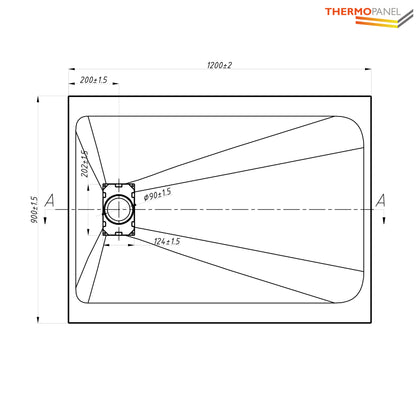 Thermopanel SMC Slate Effect Shower Tray - White