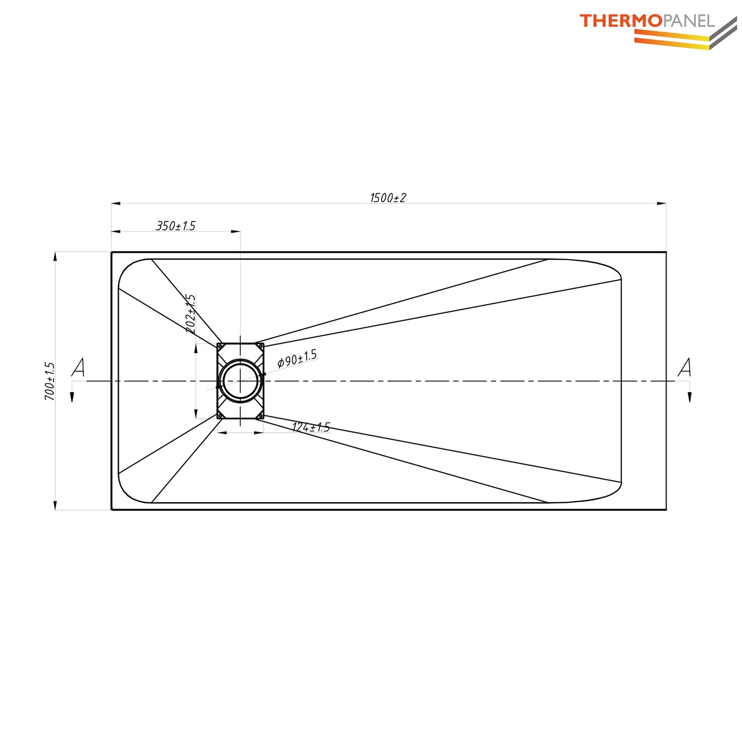 Thermopanel SMC Slate Effect Shower Tray - White