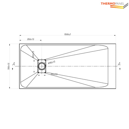 Thermopanel SMC Slate Effect Shower Tray - White
