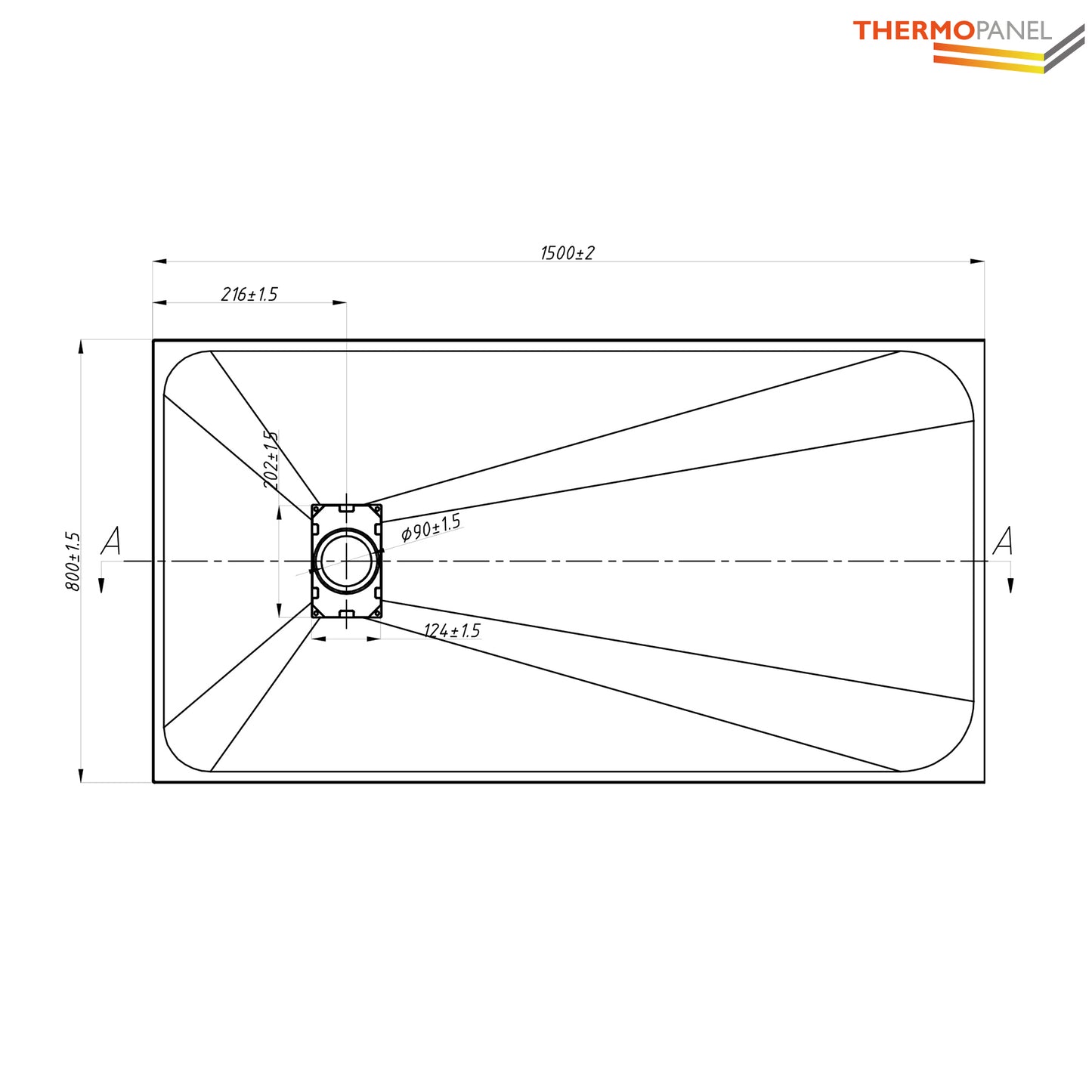 Thermopanel SMC Slate Effect Shower Tray - White