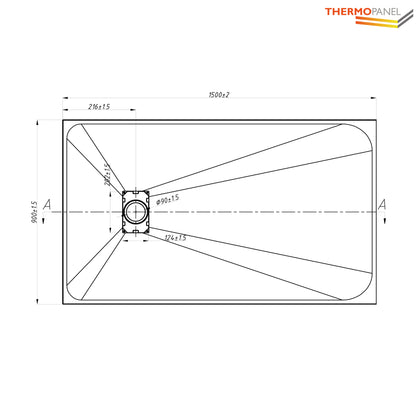 Thermopanel SMC Slate Effect Shower Tray - White