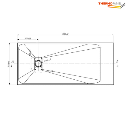Thermopanel SMC Slate Effect Shower Tray - White