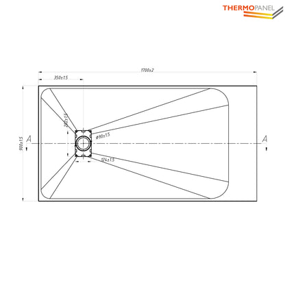 Thermopanel SMC Slate Effect Shower Tray - White