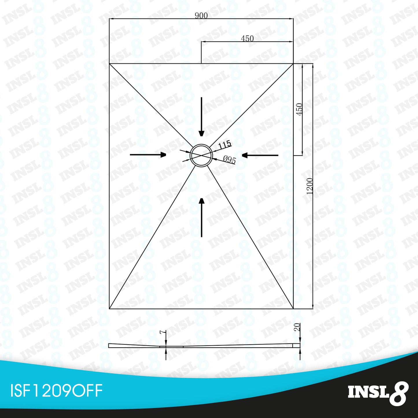 Wetroom Tile On Shower Trays - Offset Drain Position *CLEARANCE