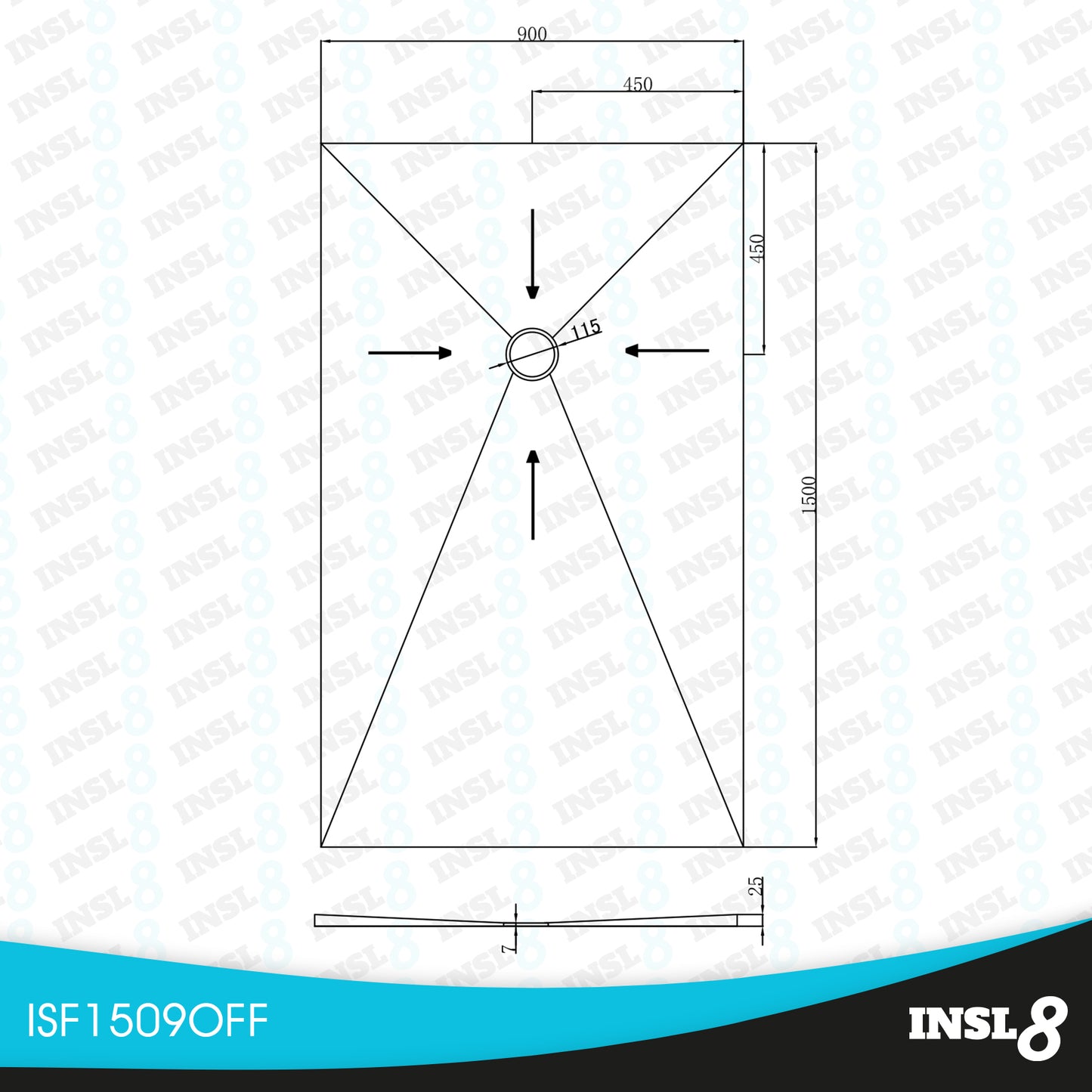 Wetroom Tile On Shower Trays - Offset Drain Position *CLEARANCE