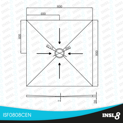 Wetroom Tile On Shower Trays - Centre Drain Position *CLEARANCE