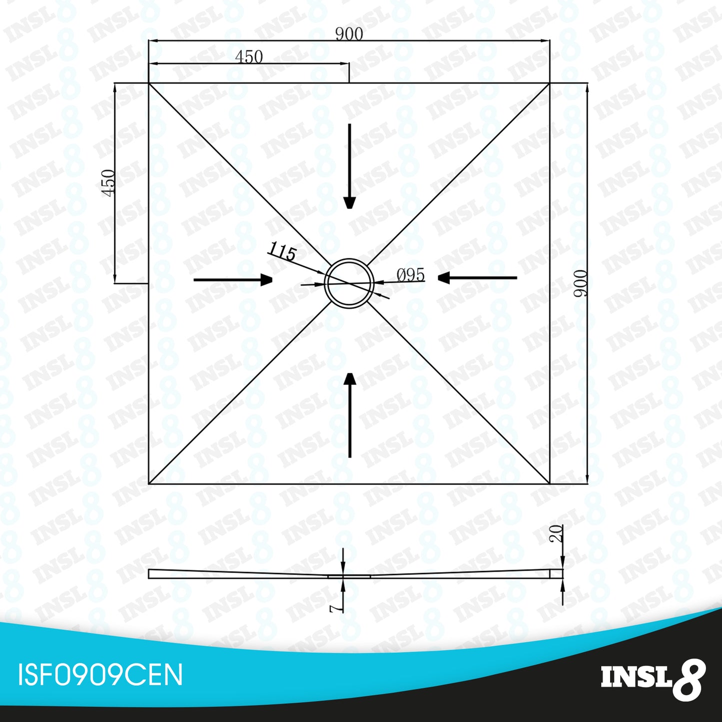 Wetroom Tile On Shower Trays - Centre Drain Position *CLEARANCE
