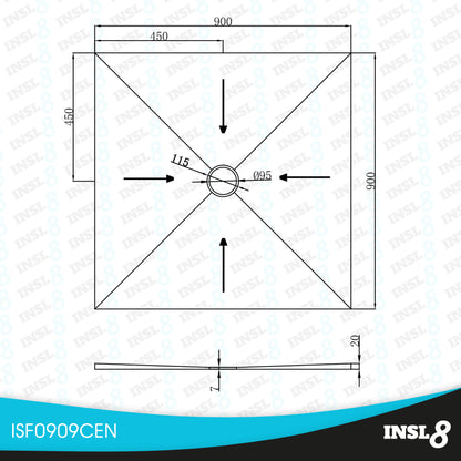 Wetroom Tile On Shower Trays - Centre Drain Position *CLEARANCE
