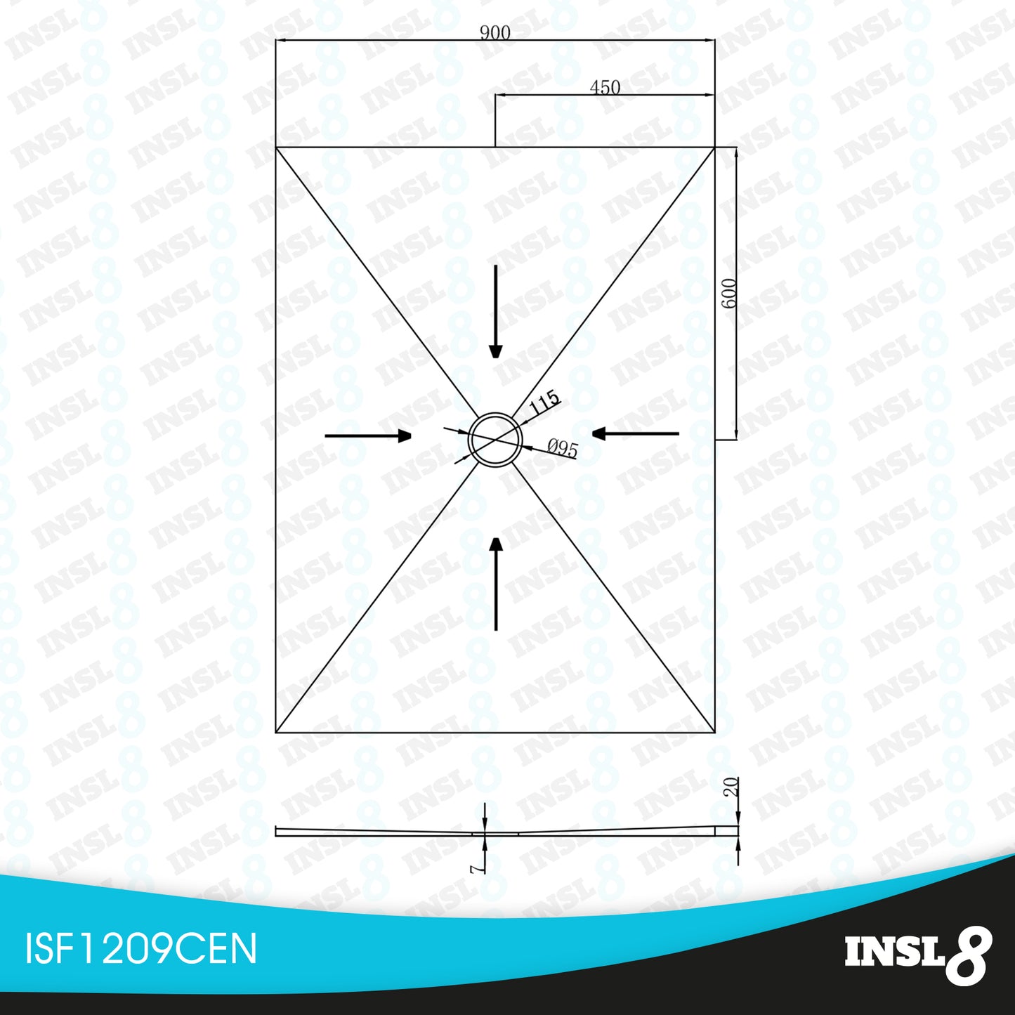 Wetroom Tile On Shower Trays - Centre Drain Position *CLEARANCE