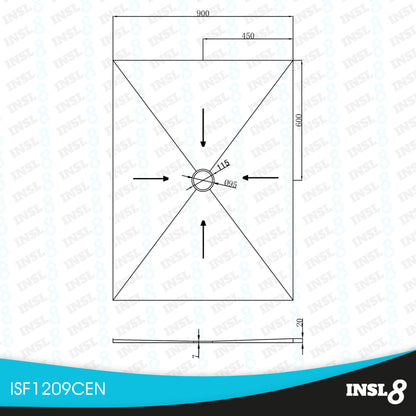 Wetroom Tile On Shower Trays - Centre Drain Position *CLEARANCE