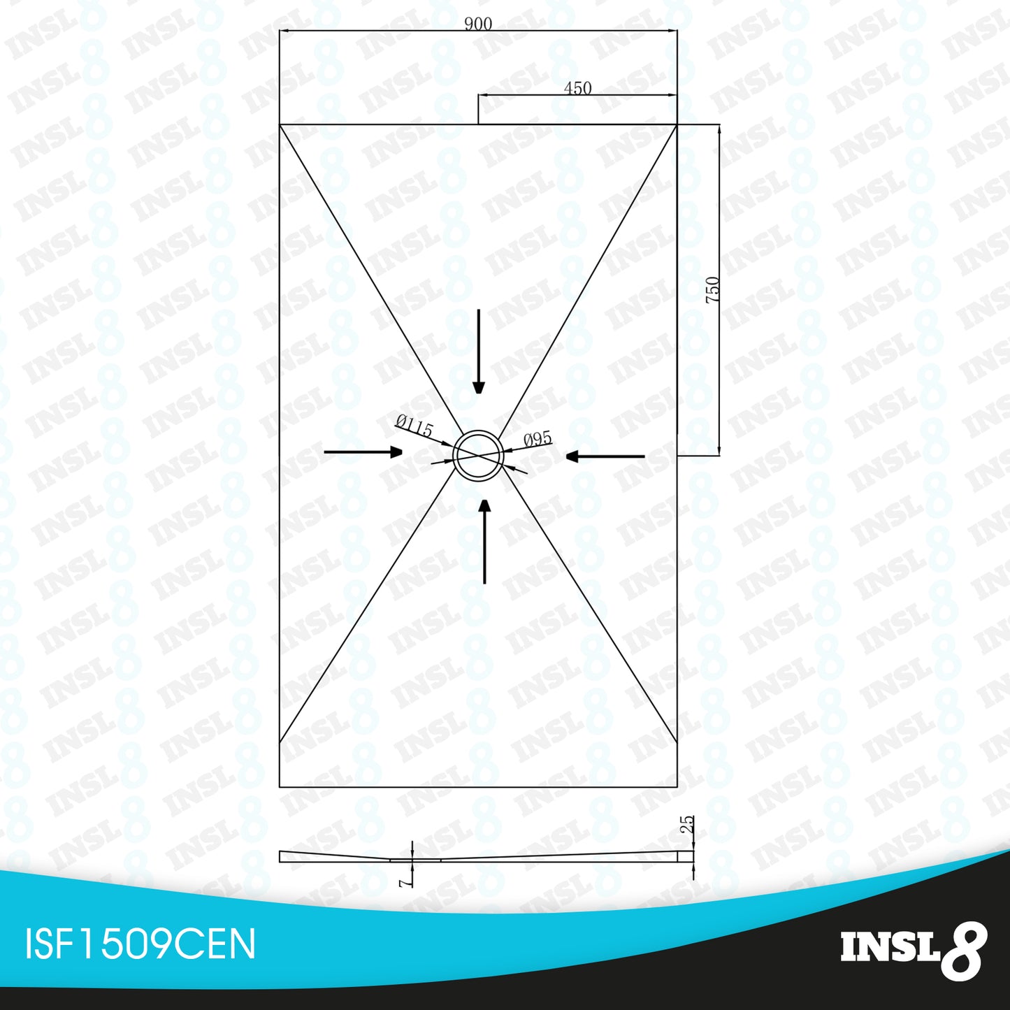 Wetroom Tile On Shower Trays - Centre Drain Position *CLEARANCE