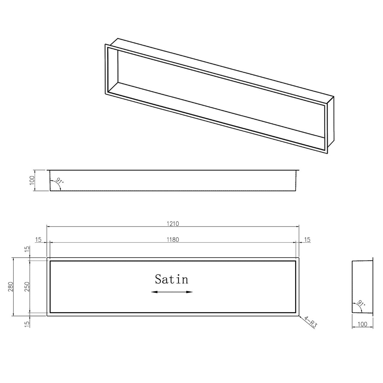 INSL8 Stainless Steel Matte White Shower Niches – Shelved & Standard Options | With or Without LED Lighting