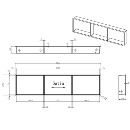 INSL8 Stainless Steel Gunmetal Black Shower Niches – Shelved & Standard Options | With or Without LED Lighting