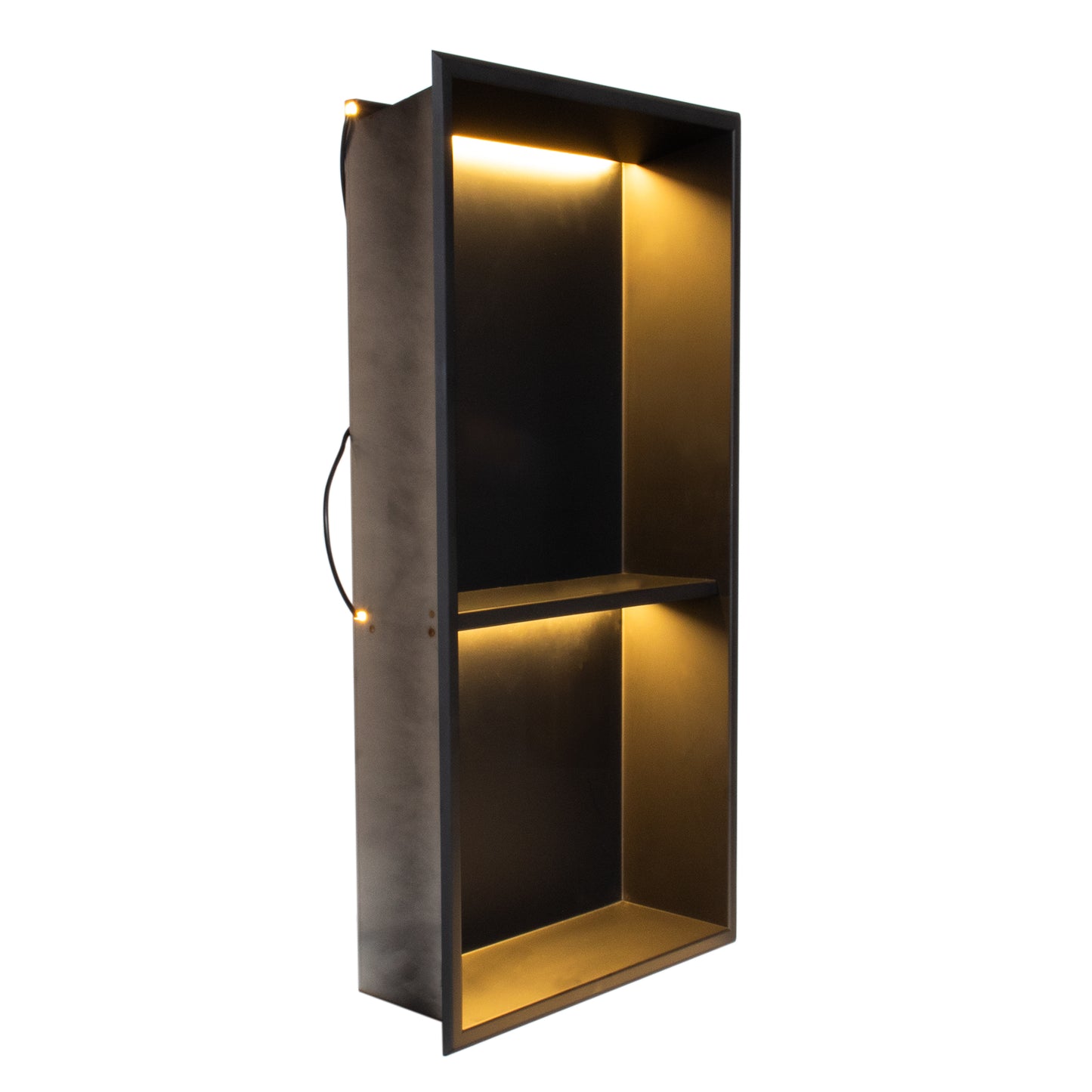 Thermopanel Stainless Steel Recess Shower Niche - Matte Black